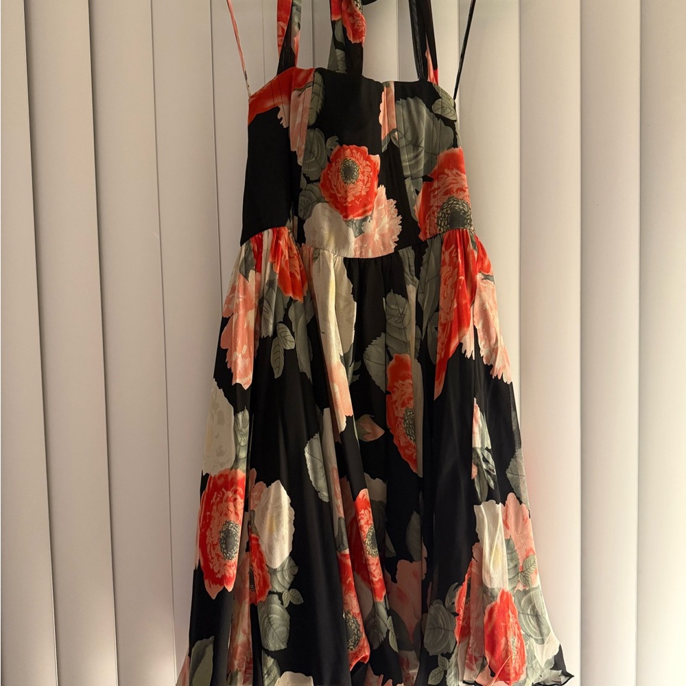 Alice + Olivia Thigh Length Flowy Corset Halter Dress